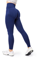 1 x RAW Customer Returns Bellivalini Sport Leggings Women High Waist Push Up Scrunch Fitness Seamless Figure-Shaping BLV50-254 Navy Blue Black, M  - RRP €20.16