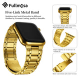 1 x RAW Customer Returns Fullmosa Compatible with Apple Watch Bracelet 40mm 41mm 38mm Series SE 9 8 7 6 5 4 3 2 1, Stainless Steel Apple Watch Replacement Bracelets for Women Men, Metal Bracelet with TPU Protective Case, Gold - RRP €32.99