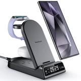 1 x RAW Customer Returns SwanScout Inductive Charging Station for Samsung, 4 in 1 Foldable Wireless Charging Station for Samsung Galaxy S24 Ultra S23 Ultra S22 S21 Z Flip 5, Wireless Charger for Galaxy Watch 6 5 4, Galaxy Buds 2 Pro - RRP €48.29