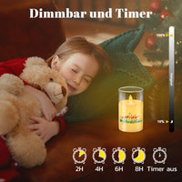 2 x Brand New LED candles with timer function and remote control, Christmas decoration candles in a glass LED candles flickering flame Christmas candles wax Christmas gifts with gift box for Christmas decoration room decoration - RRP €47.9