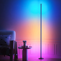 1 x RAW Customer Returns LED floor lamp, 125 cm octagonal corner lights with remote control and app control, atmosphere with color changing music decoration, 16 million dimmable lights for bedroom living room restaurant shop - RRP €55.7