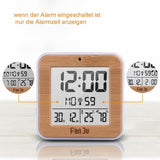 4 x Brand New Konesky Digital Alarm Clock, Large LCD Display with Temperature Hygrometer Display Bedside Alarm Clock Snooze Function and Backlight for Bedroom Desk Travel, Battery Operated - RRP €77.6