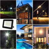 1 x RAW Customer Returns Mille Lucciole LED spotlight outdoor, LED spotlight 50W, LED outdoor spotlight IP65 waterproof, LED spotlight 5000LM, LED spotlight outdoor 3000K warm white, for backyard, garage, hallway, garden Black  - RRP €23.59