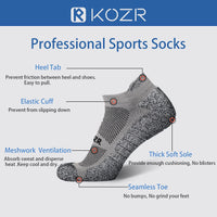 5 x Brand New KOZR 3 Pairs Cushioned Sports Socks for Men and Women, Gray 3., M - RRP €114.0