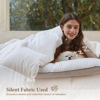 1 x RAW Customer Returns DWR down duvet 200x200cm all year round duvet with goose down and feathers, medium warm duvet 200x200cm, ultra-soft duvet, quilted feather duvet with RDS-certified, white, 1000gr.  - RRP €125.9