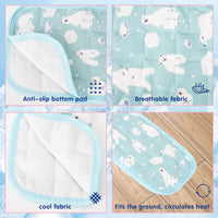 9 x Brand New Hileyu Hamster Cooling Mat, 2Pcs Summer Cooling Mat for Rabbits, Guinea Pig Bed Bunny Bed for Summer, Pet Cooler Summer Soft ICE Silk Washable Small Animal Cooling Mat Bed Blue  - RRP €63.36