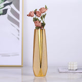 1 x RAW Customer Returns XIAOMAGG 30 cm Ceramic Vase Modern and Decorative Style - Ideal for Home, Weddings - Gold Plated Gold A Model Gold E  - RRP €29.0