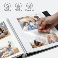 1 x RAW Customer Returns Vienrose Self-adhesive 10x15 photo album for gluing and designing yourself, large linen photo album with 40 white pages, wedding anniversary birthday gifts with a ballpoint pen, 28x27cm - RRP €24.01