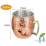 1 x RAW Customer Returns SuproBarware Gift Set Moscow Mule Cups Copper 540ml Set of 6 Copper Plated Stainless Steel Cups Handcrafted Copper Cups with Handle for Chilled Cocktail Cold Drinks Cups - RRP €49.14