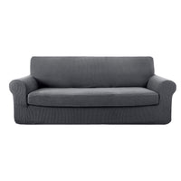 1 x RAW Customer Returns Deconovo 3 Seater Stretch Sofa Cover Modern Protective Cover for Sofa 180cm to 235cm Grey - RRP €36.12