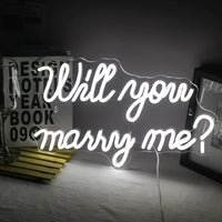 1 x RAW Customer Returns Wanxing Will you marry me neon sign Marry Me sign White LED wedding sign Neon wedding sign Neon letters for proposal decorations, wedding party - RRP €40.32