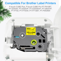 1 x RAW Customer Returns 3x XemaX Compatible Label Ribbon Replacement for Brother P-touch Ribbons 24mm TZe-651 TZe651 Brother 1 Tape Cassette for Brother PT-2480 P700 H500 D600 E500 E550WVP P750W P300BT CUBE PLUS, Black on Yellow - RRP €18.59