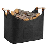 13 x Brand New Wood basket for firewood XXL firewood basket felt with non-slip handles and front pocket extra large firewood basket wood basket extra thick felt bag foldable transport storage black 45 32 40cm - RRP €222.82