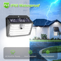 1 x RAW Customer Returns Claoner 126 LED solar lamps for outdoors, solar light with motion detector 3 modes IP65 waterproof LED solar outdoor light wall light for garden, wall, pathway, stairs, fence - RRP €35.99