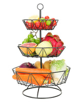 1 x Brand New DUSENHO Fruit Etagere 2 Tier Fruit Bowl Etagere Fruit for more space on the worktop Vegetable basket made of metal Kitchen decoration Fruit bowls for fruit and vegetables - RRP €20.4