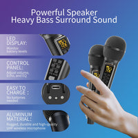 1 x RAW Customer Returns Portable Karaoke Machine, Karaoke with 30W Bluetooth Speaker, 2 Wireless Karaoke Microphones, Rechargeable Microphone Slot, PA System Complete Set for Home Party, Church, Picnic, Outdoor - RRP €101.22