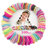 1 x RAW Customer Returns Pack of 100 hair ties for girls, Myhozee 10 styles scrunchies multicolored hair rubber bands hair bands elastic hair accessories hair rope ponytail hair band set for children, babies, girls and women - RRP €6.04