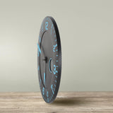 1 x RAW Customer Returns FISHTEC Wall Clock Black Blue with Temperature - RRP €34.65