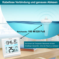 1 x RAW Customer Returns GEEVON Wireless Pool Thermometer Floating Easy Read, Remote Digital Pool Thermometer with High Low Alert, 3 Channels and 10S Backlight for Swimming Pool, Bath Water, Spas and Hot Tubs - RRP €40.33