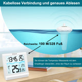 1 x RAW Customer Returns GEEVON Wireless Pool Thermometer Floating Easy Read, Remote Digital Pool Thermometer with High Low Alert, 3 Channels and 10S Backlight for Swimming Pool, Bath Water, Spas and Hot Tubs - RRP €40.33