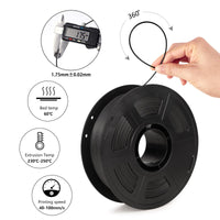 1 x RAW Customer Returns IEMAI PETG Carbon Fiber Filament 1.75 mm, 3D Printer Filament PETG, Carbon Fiber Filament 1.75 PETG Filled with 20 Carbon Fiber, PETG Filament 1.75 mm, Matte Black 1 kg Spool - RRP €31.45