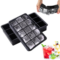 6 x Brand New Waldspring ice cube mold 2 pieces, ice cube mold silicone black, ice cube mold 3.5 3.5 for party, restaurant, beach, pool, home - RRP €66.54