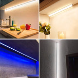 1 x RAW Customer Returns LED aluminum profile 20 x 1m, V shape LED profile black, LED strip light diffuser profile with milky cover, end caps and mounting clip aluminum profile for LED strips 20 x 1m V shape  - RRP €63.52