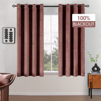 1 x RAW Customer Returns MIULEE Curtains Short 100 Opaque Velvet Short Curtains for Bedroom Opaque Thermal Curtains with Eyelets Cold Protection Blackout Curtain Set of 2, HxW 175x140 cm Dark Pink - RRP €43.36