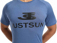 1 x Brand New JustSun Fitness Slim Fit T-Shirt Men s Sports Shirt Men s Short Sleeve Sports Shirt Men Muscle Shirt Bodybuilding Gym Quick Drying Blue XXL - RRP €20.16