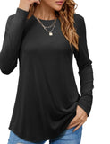 1 x RAW Customer Returns Beluring Women s Casual Long Sleeve Crew Neck T-Shirt Autumn Winter A Black L - RRP €24.0