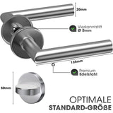 1 x RAW Customer Returns Vellure door handle set made of stainless steel including drilling template assembly instructions door handles for interior doors set - door fittings - door handles for interior doors - handle set for room doors WC   - RRP €25.1