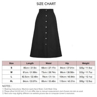 1 x RAW Customer Returns Women s Corduroy Skirts Long Corduroy Skirt with High Waist Slim A Line Winter Skirt Casual Midi Skirt Leisure Skirt with Button Placket and Split Hem M-Black  - RRP €29.62