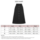 1 x RAW Customer Returns Women s Corduroy Skirts Long Corduroy Skirt with High Waist Slim A Line Winter Skirt Casual Midi Skirt Leisure Skirt with Button Placket and Split Hem M-Black  - RRP €29.62