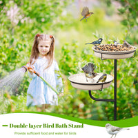 1 x RAW Customer Returns Bird bath bird bath bowl standing, bird bath garden for wild birds water bath for birds, free standing garden bird feeder bird bath bowl white  - RRP €33.26