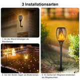 1 x RAW Customer Returns infray solar flame light, solar lamp for outdoors, 96 LED solar torch garden solar light, solar garden light with flame effect, IP65 waterproof, garden torch light for terrace, lawn and paths - RRP €54.99