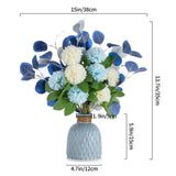 1 x RAW Customer Returns BLOSMON Artificial Flowers with Vase Table Decoration Artificial Flowers in Vases Plastic Bouquet Fake Decorative Flowers Blue Silk Flowers Flower Arrangements for Balcony Garden Wedding Living Room Indoor - RRP €43.99