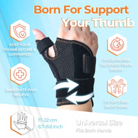 1 x RAW Customer Returns CURECARE Thumb Brace Left and Right, Reversible Thumb Splint for Day and Night Support, Breathable Thumb Orthosis for Arthritis, Tendonitis Black  - RRP €13.87