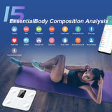 1 x RAW Customer Returns Body fat scale, personal scale, scale for people with body fat and muscle mass 15 body data body scale with body fat analysis, digital personal scale test winner, smart scale with APP, large display - RRP €55.99