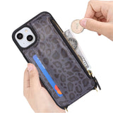 1 x RAW Customer Returns SailorTech iPhone 14 Plus Case in Leather Wallet with Credit Card Holder, Adjustable Necklace Phone Cover for iPhone 14 Plus with Credit Card Slot - Black Leopard - RRP €20.4