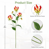 1 x RAW Customer Returns 3PCS Artificial Flowers Gloriosa Lily Artificial Flowers Red Climbing Lily, Length 84cm, Artificial Branches Spring Flowers Artificial Plant for Flower Arrangement Home Resto Office Decoration - RRP €21.99