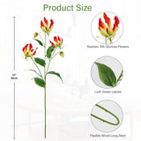 1 x RAW Customer Returns 3PCS Artificial Flowers Gloriosa Lily Artificial Flowers Red Climbing Lily, Length 84cm, Artificial Branches Spring Flowers Artificial Plant for Flower Arrangement Home Resto Office Decoration - RRP €21.99