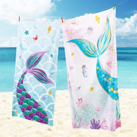 1 x RAW Customer Returns Mermaid Beach Towel - 76 x 150 cm Mermaid Polyester Camping Towels for Girls Kids Quick Drying Bath Towel Ultra Absorbent Super Soft Beach Blanket Pool Travel Swimming Bath Towel - RRP €16.63