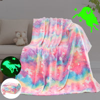 1 x RAW Customer Returns iEvery Unicorn Blanket Cuddly Blanket Children Girls Fluffy Blanket Glow in The Dark Unicorn Luminous, Soft Blanket Fleece Blanket Unicorn Blanket Gift for Children, 150x130cm - RRP €23.71