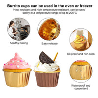 1 x RAW Customer Returns Pack of 100 Muffin Cases Cupcake Molds Paper Cupcake Muffin Cases Made of Aluminum Foil Disposable Baking Cups for Wedding Birthday Party Coffee Gold, Gold  - RRP €10.07