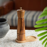 1 x RAW Customer Returns DeroTeno Pepper Mill, Adjustable Stainless Steel Pepper Mill, Acacia Wood, 22cm Height, Lower DIA 5.5cm, Upper DIA 5cm Tray is NOT included  - RRP €21.99