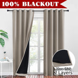 1 x RAW Customer Returns PONY DANCE Curtains for Living Room - Blackout Curtain, L 140 x H 245 cm, Sand Color, Double Curtain, Blackout, 100 Light Blocking, 2 Layers, with Black Lining, 2 Pack - RRP €49.94