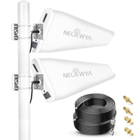 2 x RAW Customer Returns Nelawya 5G 4G LTE Log Periodic Dipole Array Antenna Outdoor High Gain 7-12 dBi External MIMO Directional Antenna with 10 Meter Low Loss Cable Compatible with 5G 3G 4G LTE Router Modem TS9 SMA CRC9 Adapter - RRP €242.0