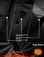 1 x RAW Customer Returns Wuzfully Men s Military Softshell Jacket Tactical Waterproof Winter Coat with Hood Multifunctional Pockets with Zipper Black Size XXL - RRP €48.99