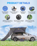 1 x RAW Customer Returns SUPAREE Awning Car Camping Car Awning Camping Sun Shade Caravan Waterproof with Additional Removable Side Awning 210D Oxford UV Protection Waterproof for Motorhome SUV Truck Van Wrangler - RRP €131.95