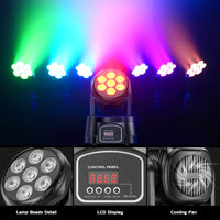 1 x RAW Customer Returns U King 70W Lyre LED dmx512 Disco Light RGBW Moving Head Wash Disco Rotating Light for Disco DJ Club Party Bar Christmas Theater Wedding - RRP €80.66